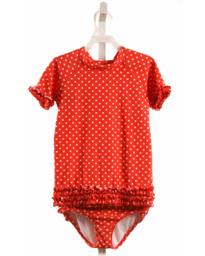 RUFFLE BUTTS  RED  POLKA DOT  2-PIECE SWIMSUIT WITH RUFFLE