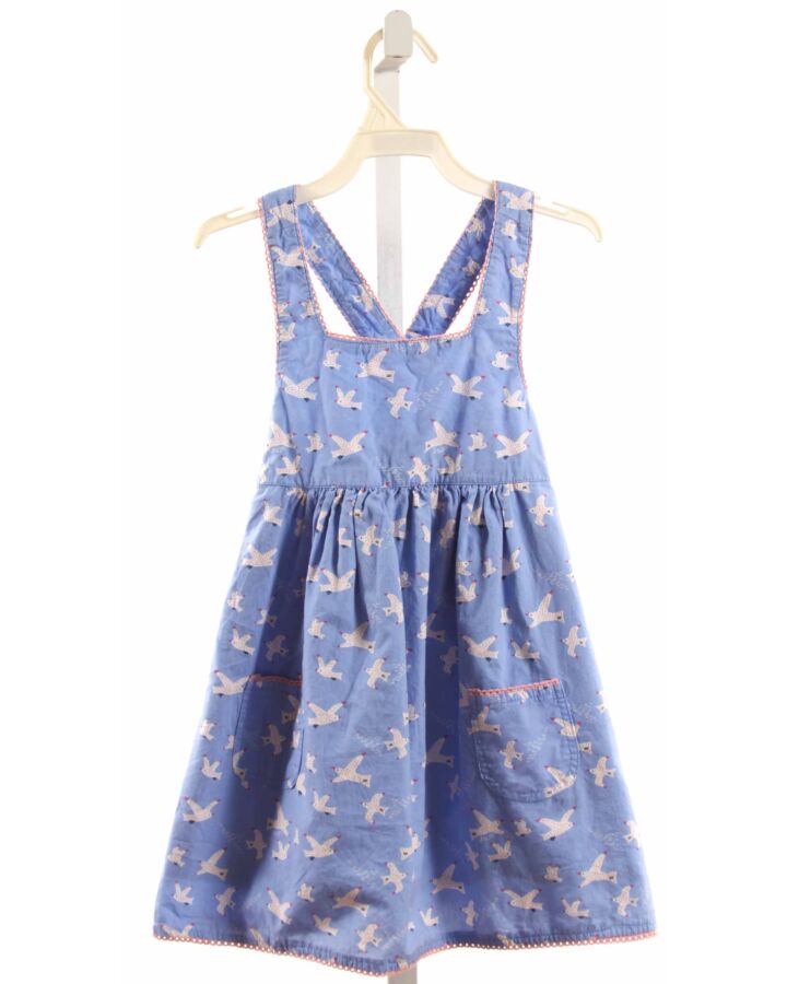 JOJO MAMAN BEBE  BLUE  PRINT  DRESS WITH PICOT STITCHING