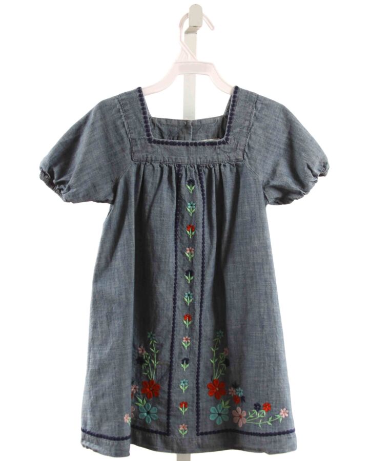 CREWCUTS  CHAMBRAY  FLORAL EMBROIDERED DRESS