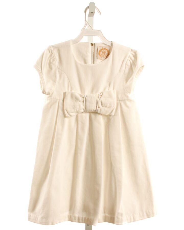 THE BEAUFORT BONNET COMPANY  WHITE VELVET   PARTY DRESS WITH BOW