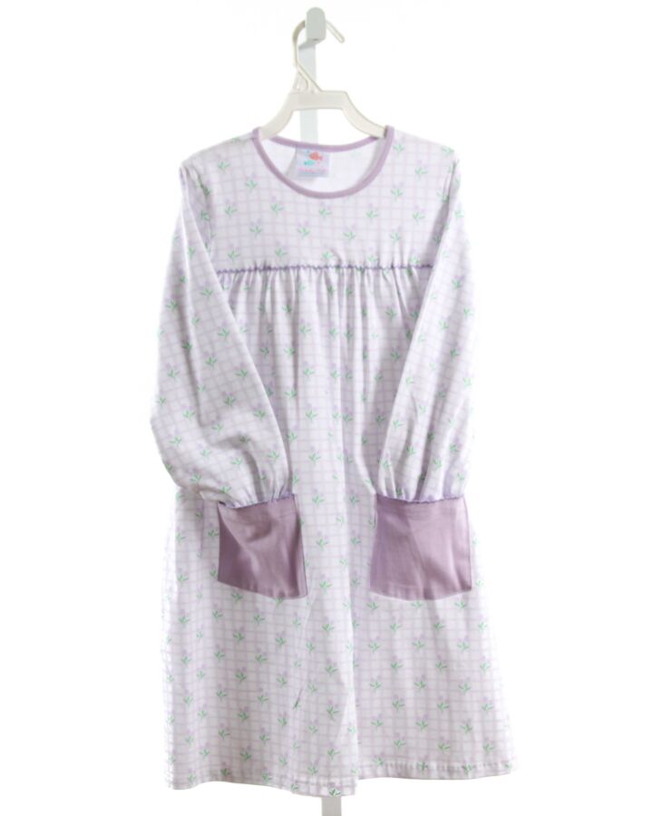 STITCHY FISH  LAVENDER  FLORAL  KNIT DRESS WITH PICOT STITCHING