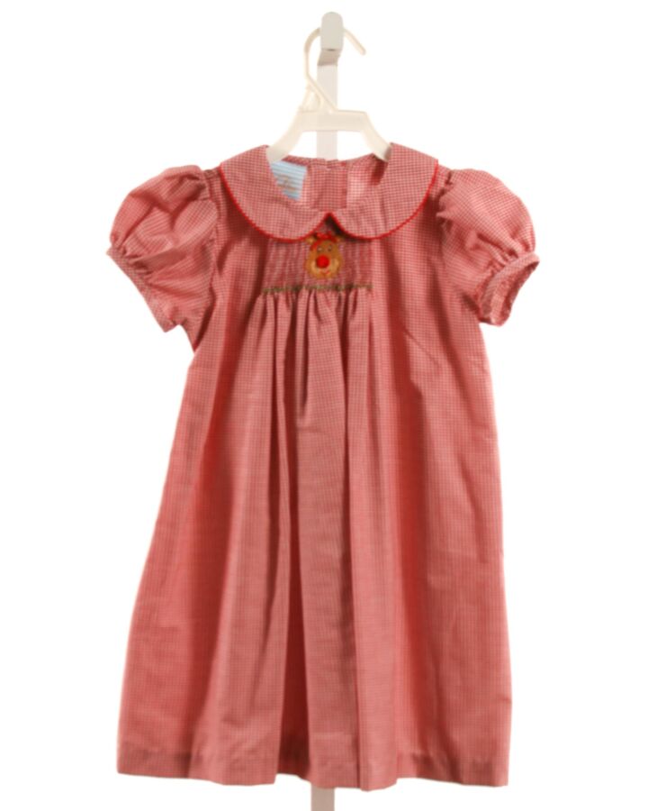 SOUTHERN SUNSHINE KIDS  RED  GINGHAM SMOCKED DRESS