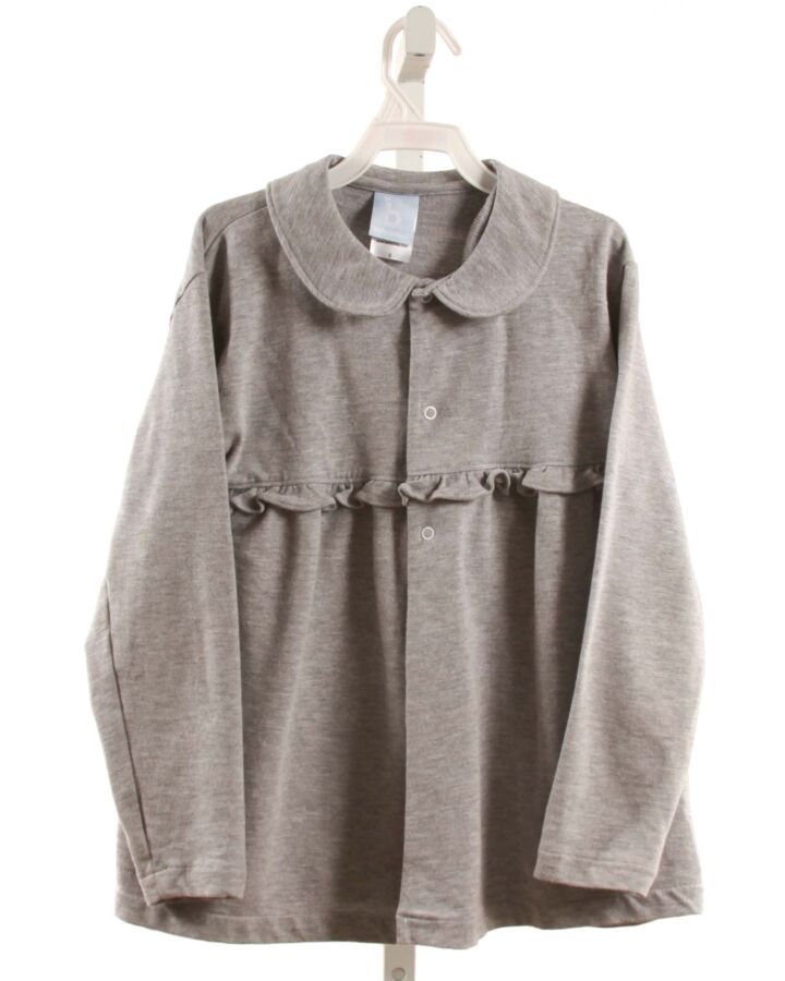 BELLA BLISS  GRAY KNIT   CARDIGAN WITH RUFFLE