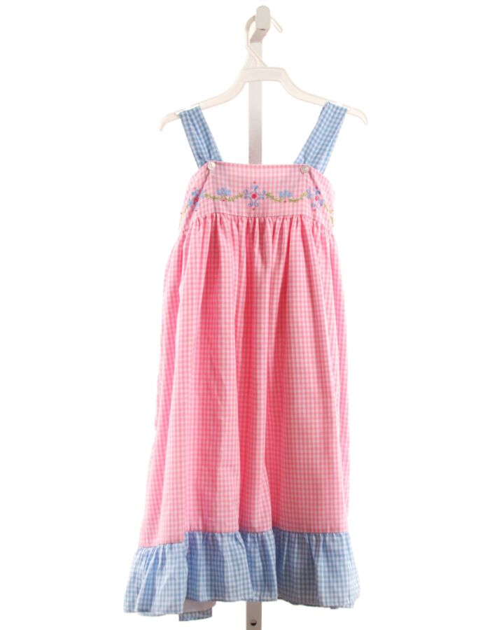 THE PROPER PEONY  PINK  GINGHAM EMBROIDERED DRESS