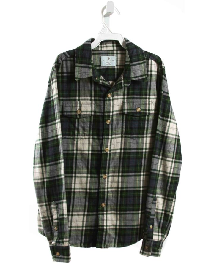 CLASS CLUB  FOREST GREEN  PLAID  DRESS SHIRT