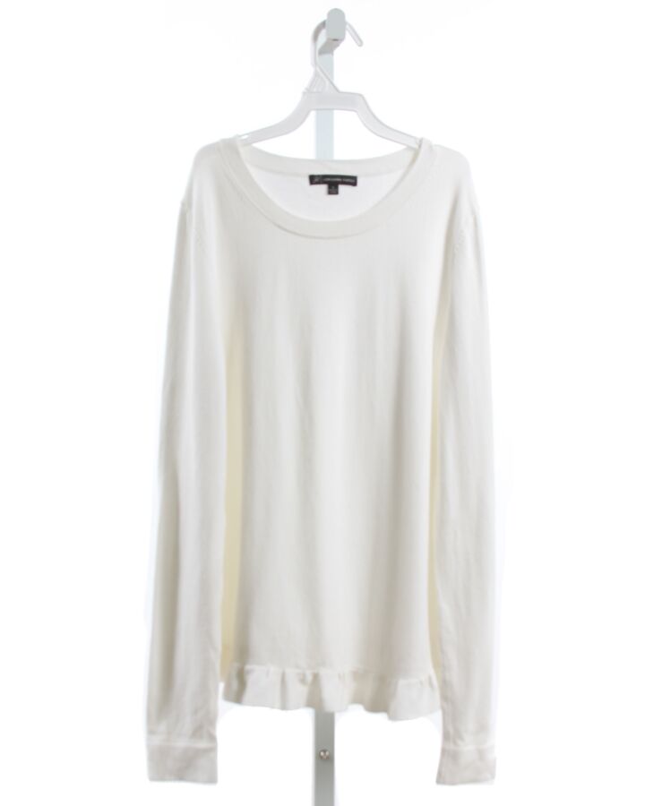 ADRIANNA PAPELL  WHITE  KNIT LS SHIRT