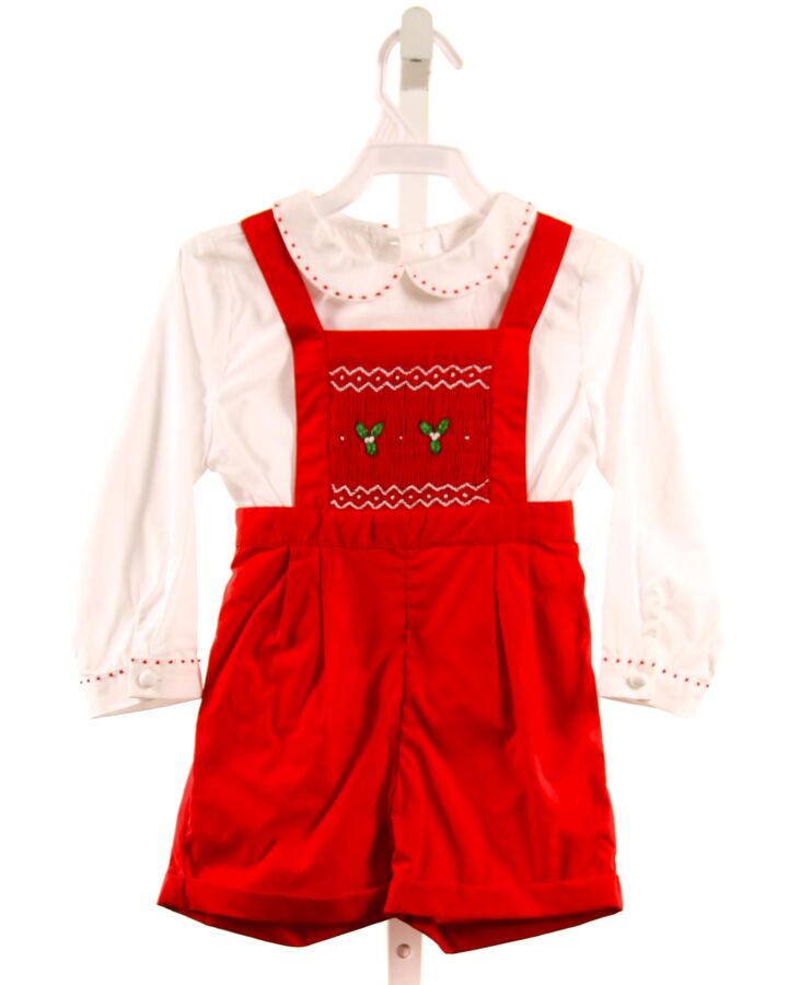 ANTOINETTE PARIS  RED   SMOCKED 2-PIECE OUTFIT