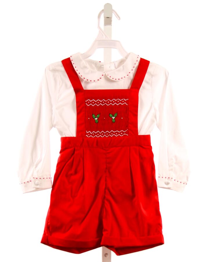 ANTOINETTE PARIS  RED   SMOCKED 2-PIECE OUTFIT