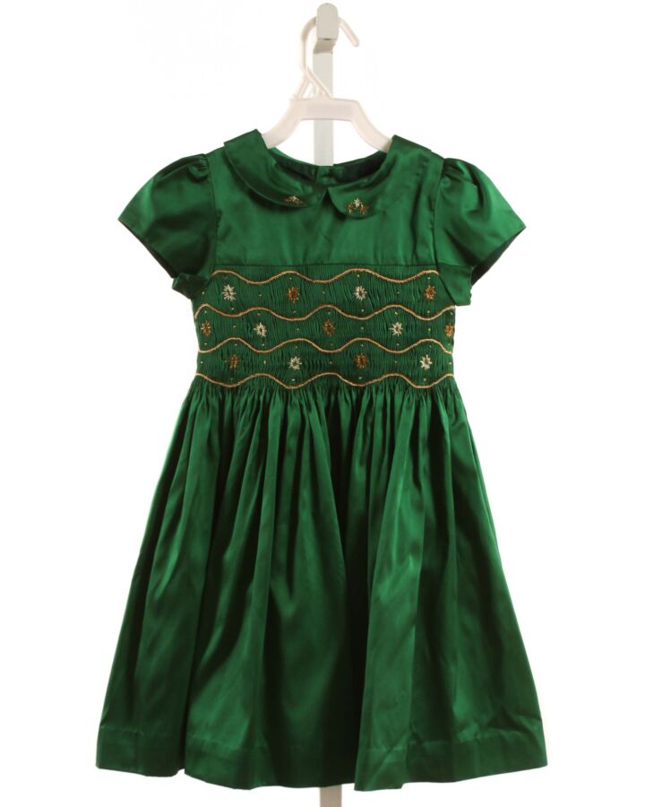 ANTOINETTE  GREEN   SMOCKED PARTY DRESS
