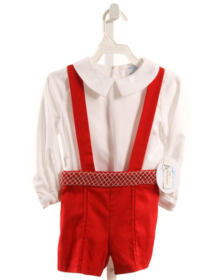 LULI & ME  RED   SMOCKED 2-PIECE DRESSY OUTFIT