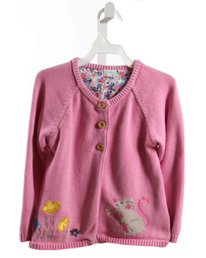 JOJO MAMAN BEBE  PINK   EMBROIDERED CARDIGAN