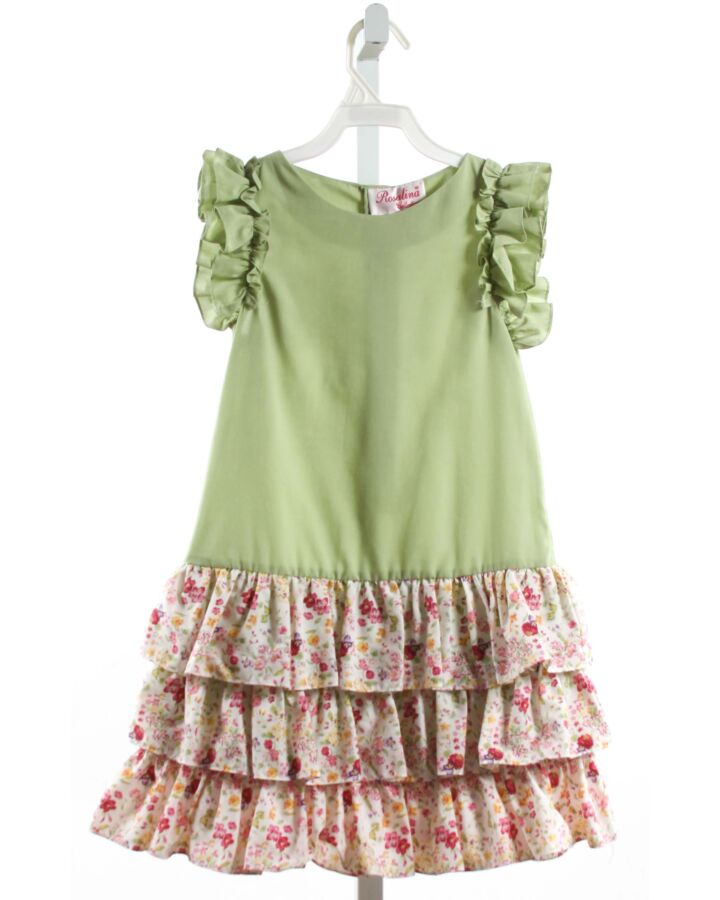 ROSALINA  LT GREEN  FLORAL  DRESS