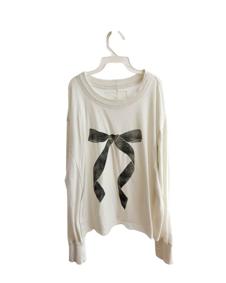 AERIE  WHITE   PRINTED DESIGN KNIT LS SHIRT