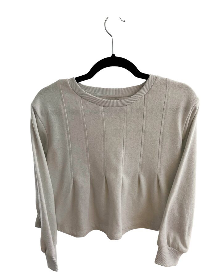 HABITUAL GIRL  CREAM    KNIT LS SHIRT