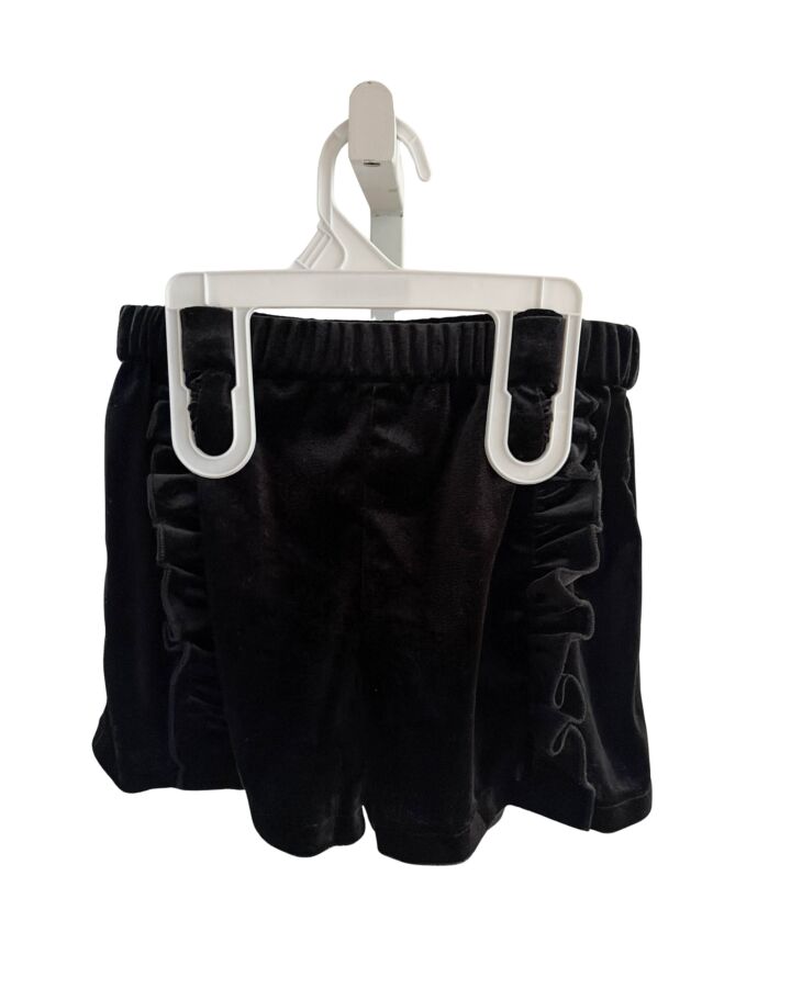 VIGNETTE  BLACK VELOUR   SHORTS WITH RUFFLE