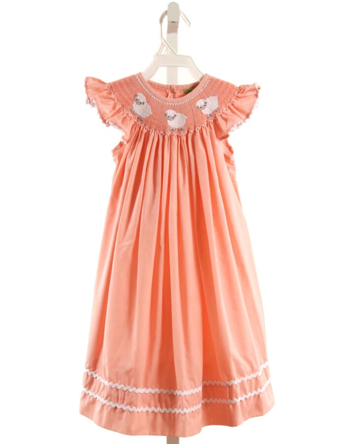 CLASSIC WHIMSY  PINK   SMOCKED DRESS WITH RIC RAC