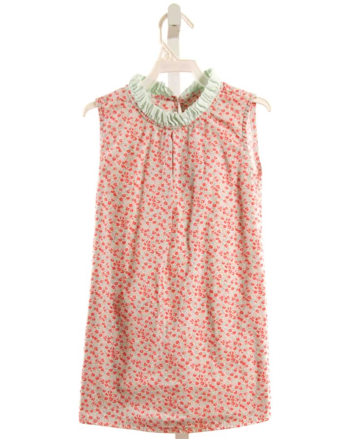 TWO GIRLS AND A BOY  RED  FLORAL  DRESS WITH RUFFLE