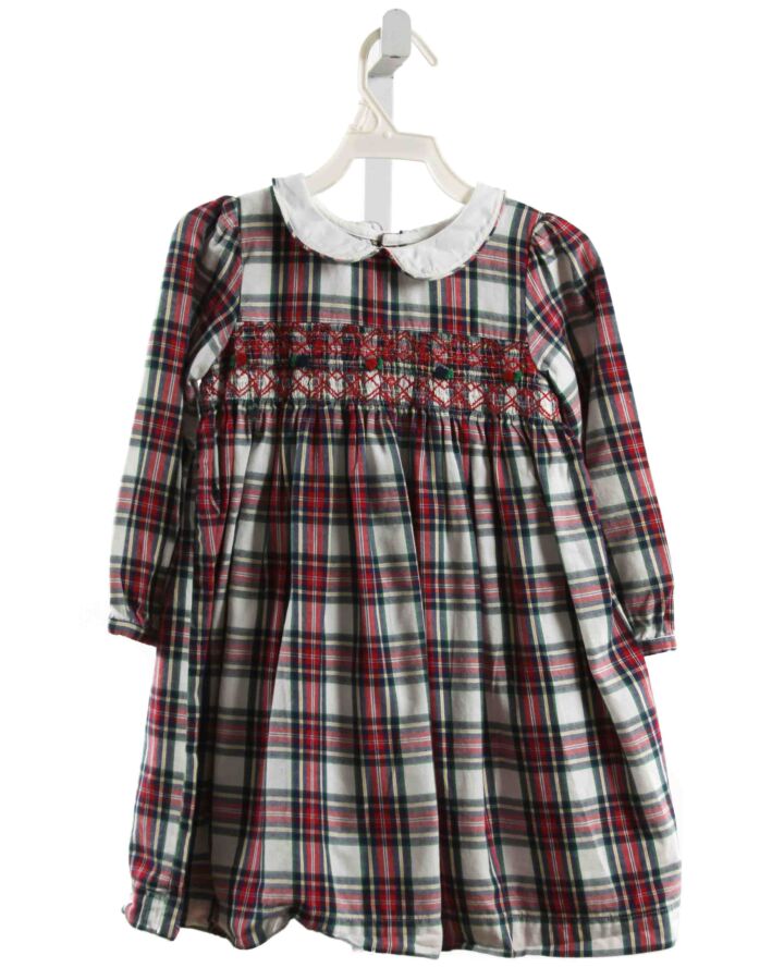 JOJO MAMAN BEBE  RED  PLAID SMOCKED DRESS