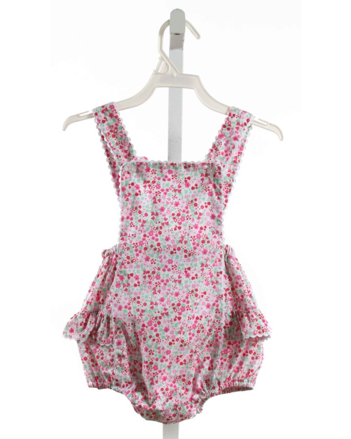 LITTLE ENGLISH  PINK  FLORAL  BUBBLE WITH RUFFLE