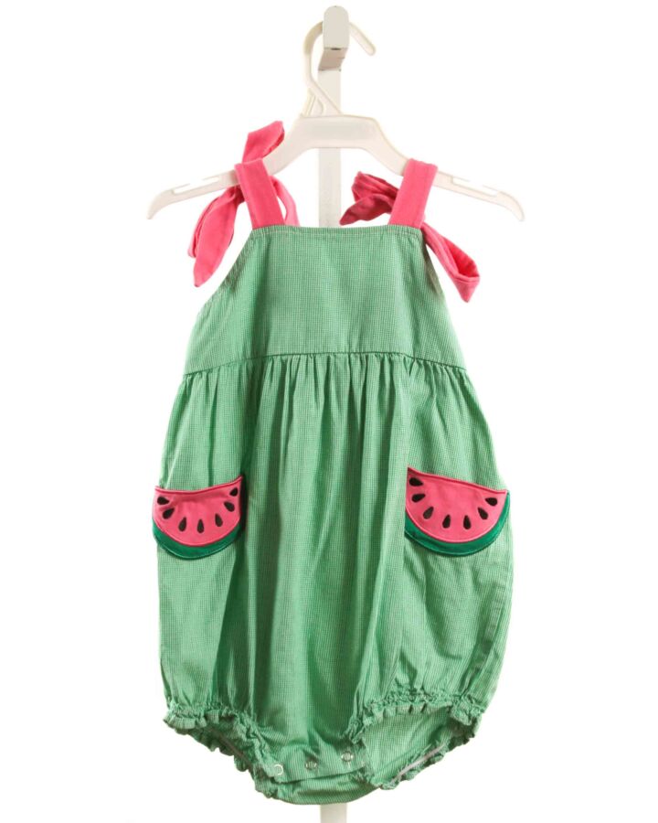 STITCHY FISH  GREEN  GINGHAM  BUBBLE