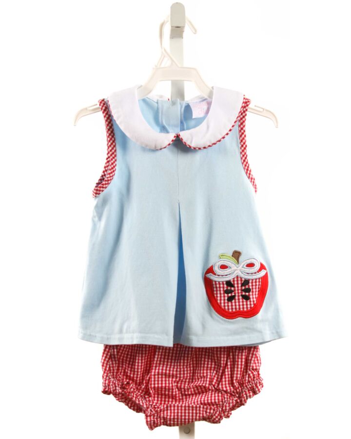 STITCHY FISH  BLUE KNIT GINGHAM  2-PIECE OUTFIT