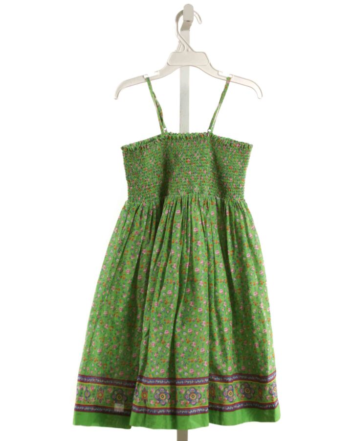 RALPH LAUREN  GREEN  FLORAL SMOCKED DRESS