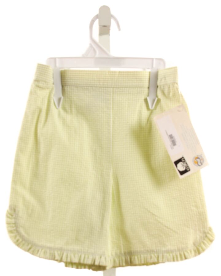 VIVE LA FETE  LIME GREEN SEERSUCKER CHECK  SHORTS WITH RUFFLE