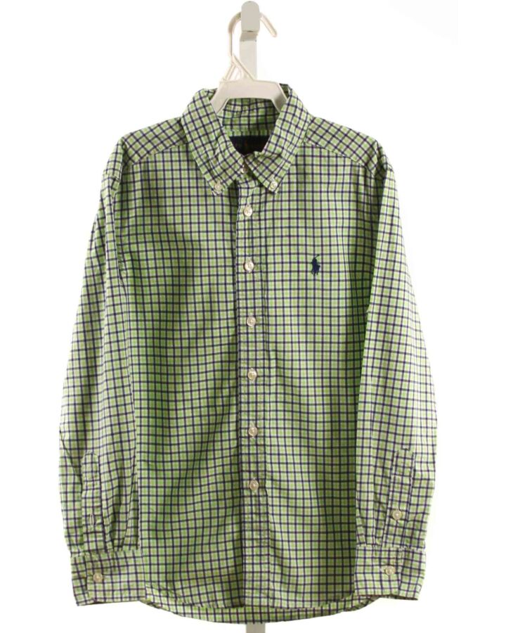 RALPH LAUREN  GREEN  PLAID  DRESS SHIRT