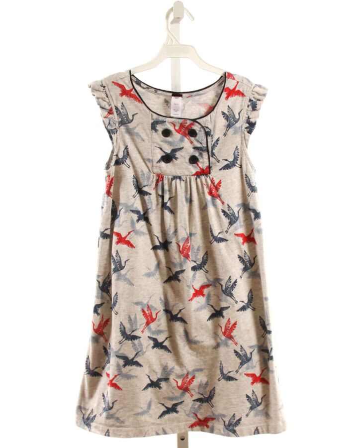 TEA  GRAY   PRINTED DESIGN KNIT DRESS