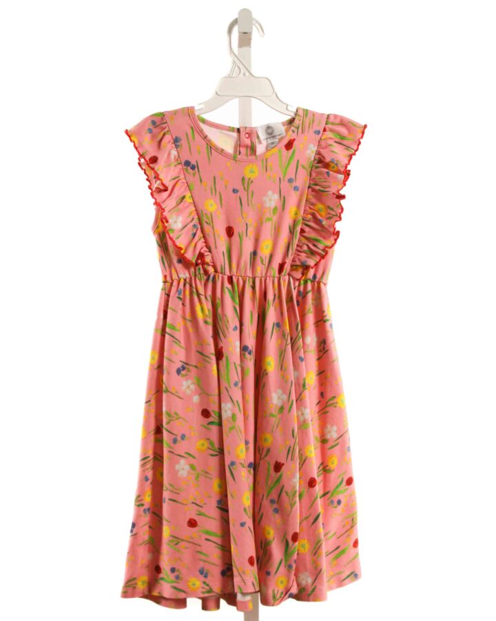 THE PROPER PEONY  PINK  FLORAL  KNIT DRESS WITH RUFFLE