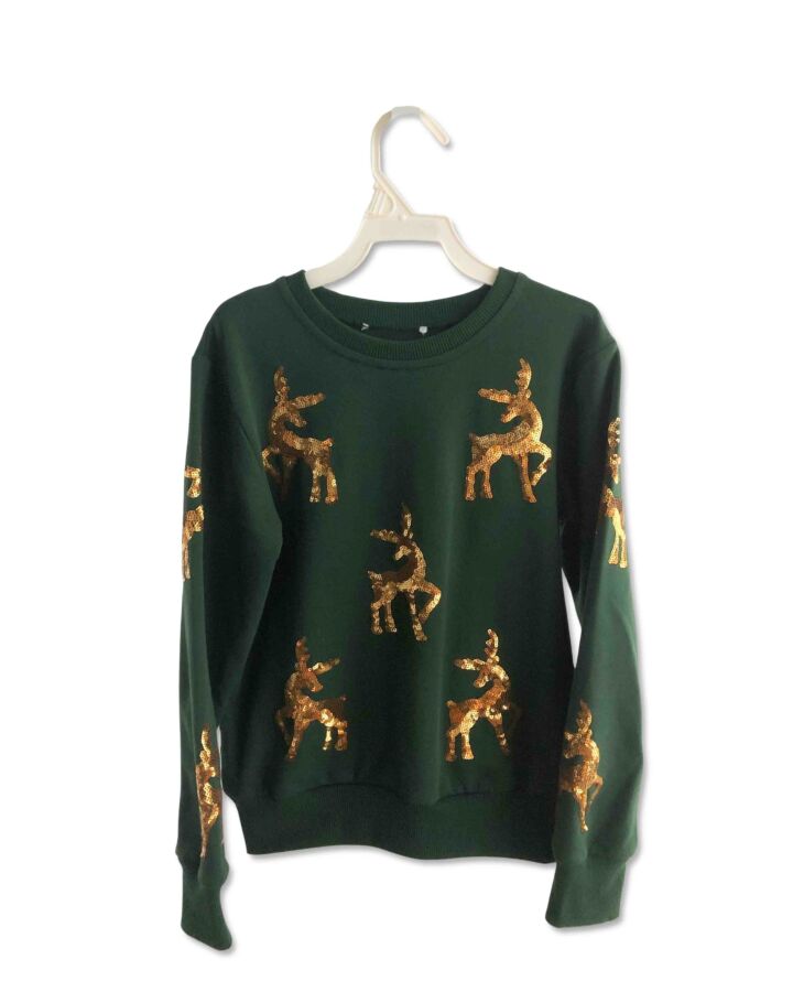 NO TAG  FOREST GREEN   SEQUINED PULLOVER