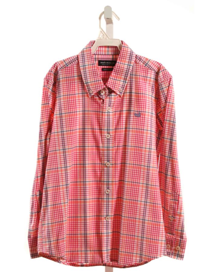 SOUTHERN MARSH  PINK  PLAID  DRESS SHIRT