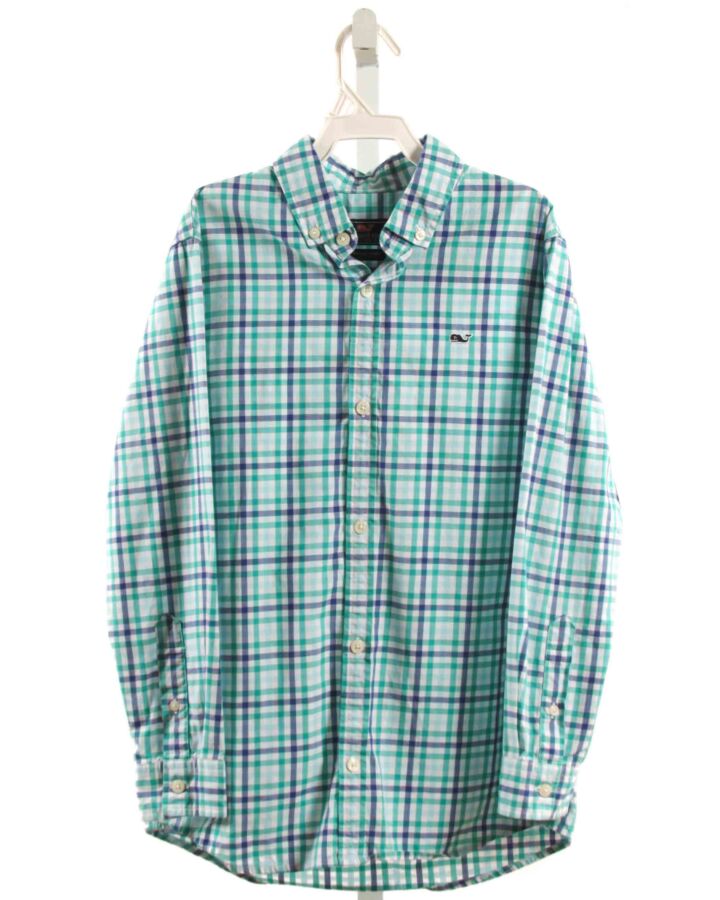 VINEYARD VINES  MINT  PLAID  DRESS SHIRT
