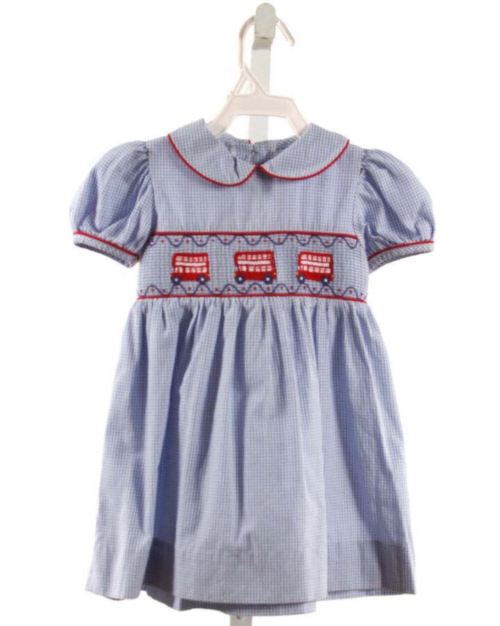 LITTLE ENGLISH  LT BLUE  GINGHAM SMOCKED DRESS