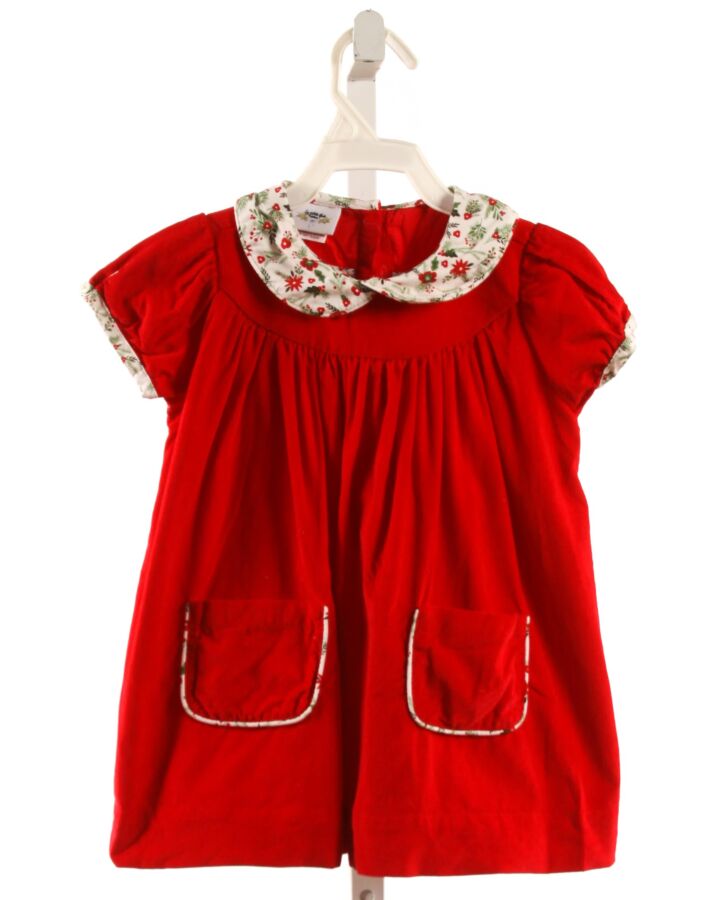 LA PETITE FLEUR  RED CORDUROY   DRESS