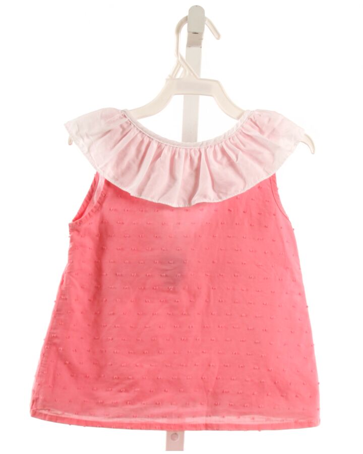 BELLA BLISS  PINK  SWISS DOT  SLEEVELESS SHIRT WITH RUFFLE