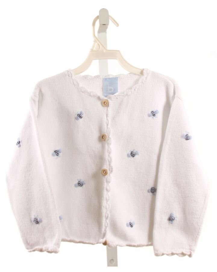 BELLA BLISS  WHITE   EMBROIDERED CARDIGAN