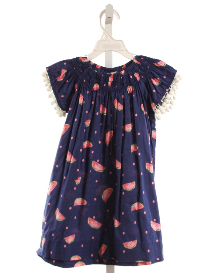 BUSY BEES  NAVY  PRINT SMOCKED DRESS