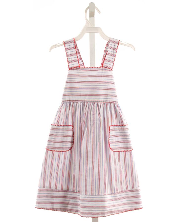 SHRIMP & GRITS  RED  STRIPED  DRESS WITH PICOT STITCHING