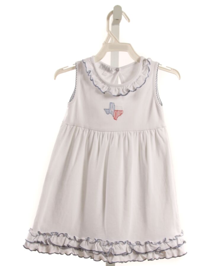 MAGNOLIA BABY  WHITE   EMBROIDERED KNIT DRESS WITH RUFFLE