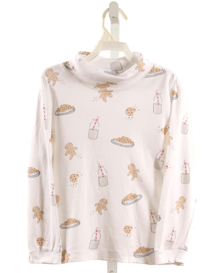 BELLA BLISS  WHITE  PRINT  KNIT LS SHIRT