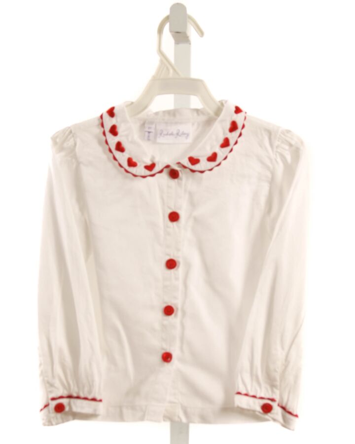 RACHEL RILEY  WHITE   EMBROIDERED DRESS SHIRT WITH RIC RAC