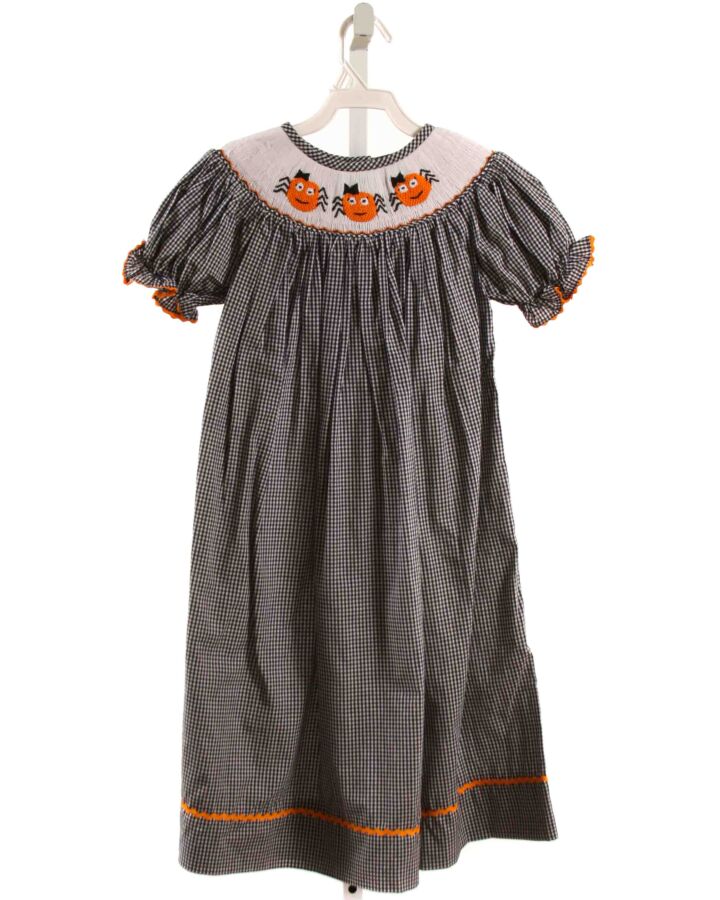 NOLA SMOCKED   BLACK  GINGHAM SMOCKED DRESS WITH RIC RAC
