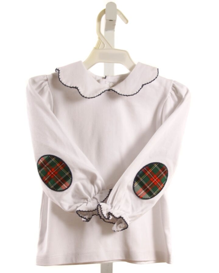 THE BEAUFORT BONNET COMPANY  WHITE    KNIT LS SHIRT WITH PICOT STITCHING