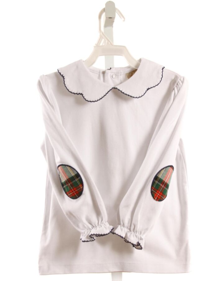 THE BEAUFORT BONNET COMPANY  WHITE    KNIT LS SHIRT WITH PICOT STITCHING