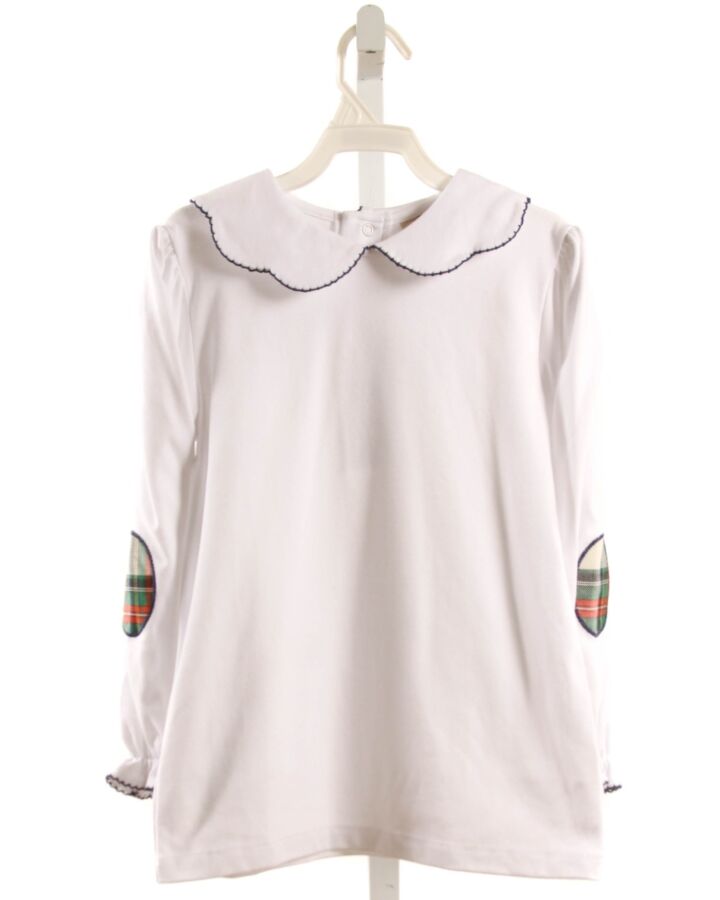 THE BEAUFORT BONNET COMPANY  WHITE    KNIT LS SHIRT WITH PICOT STITCHING