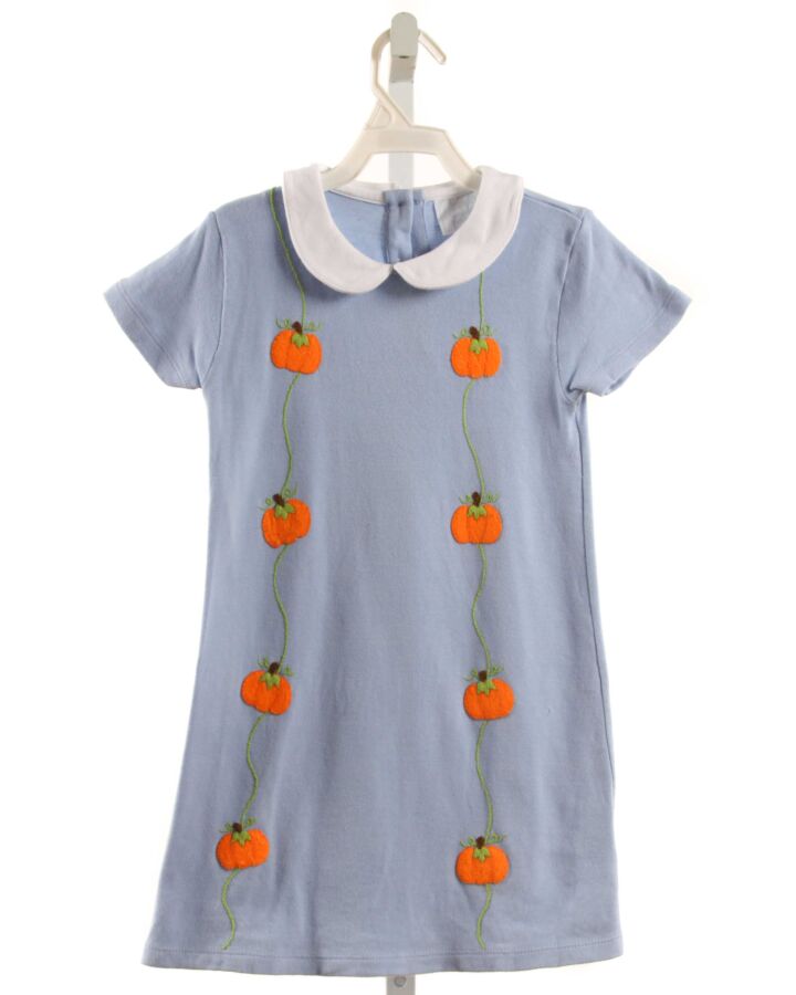 LITTLE ENGLISH  LT BLUE   APPLIQUED KNIT DRESS