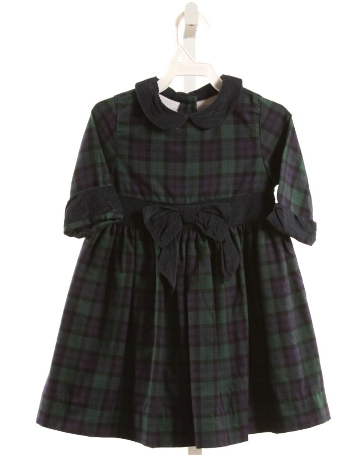 BELLA BLISS  FOREST GREEN  PLAID  DRESS WITH BOW