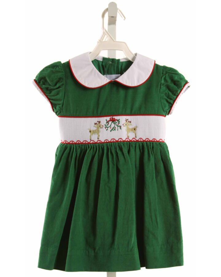 LITTLE ENGLISH GREEN CORDUROY SMOCKED DRESS