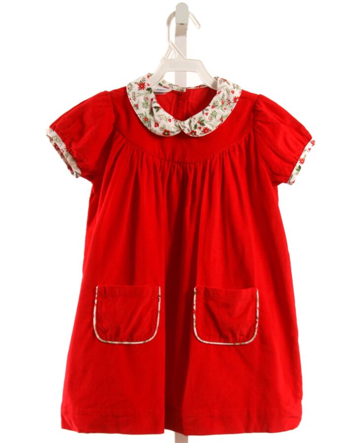 LA PETITE FLEUR RED CORDUROY DRESS